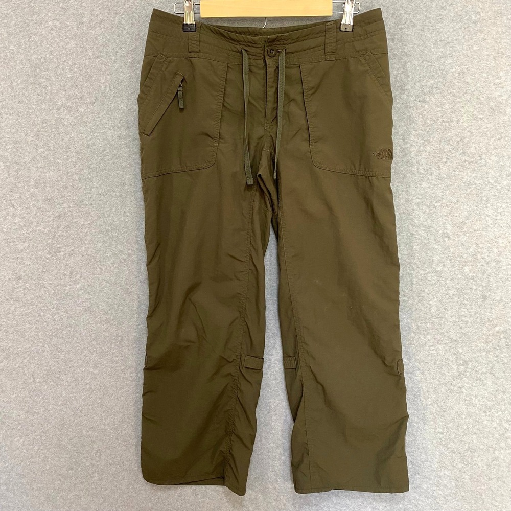 THE NORTH FACE Womens 8S Capri Pants Green Nylon Lightweight Walking Hiking